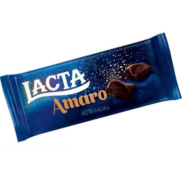 CHOCOLATE LACTA AMARO 40% CACAU 90GR
