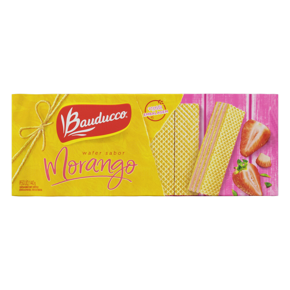 BISCOITO  WAFER BAUDUCCO 140GR MORANGO