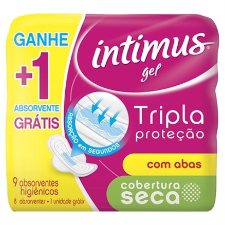 ABSORVENTE INTIMUS GEL C/ABAS SECO C/8 GTS 1