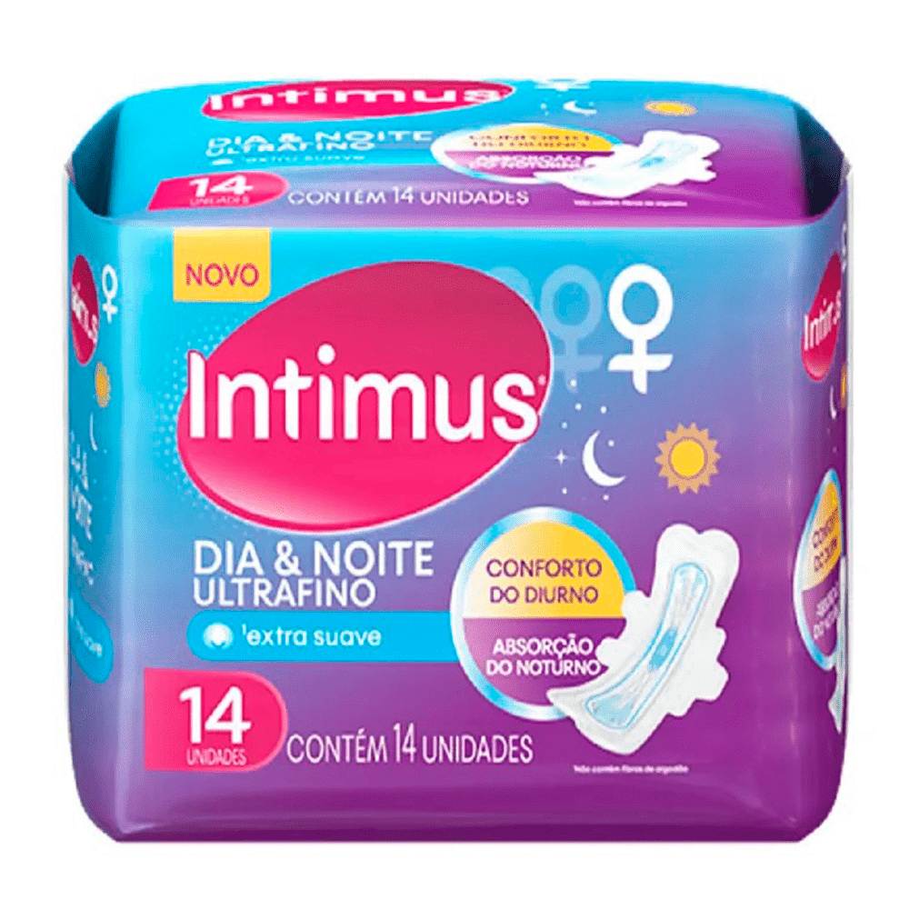 ABSORVENTE INTIMUS ULTRAFINO DIA E NOITE C/ABAS 14UN