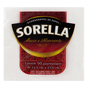 Guardanapo de Papel Sorella Pacote 50 Un 22X23cm