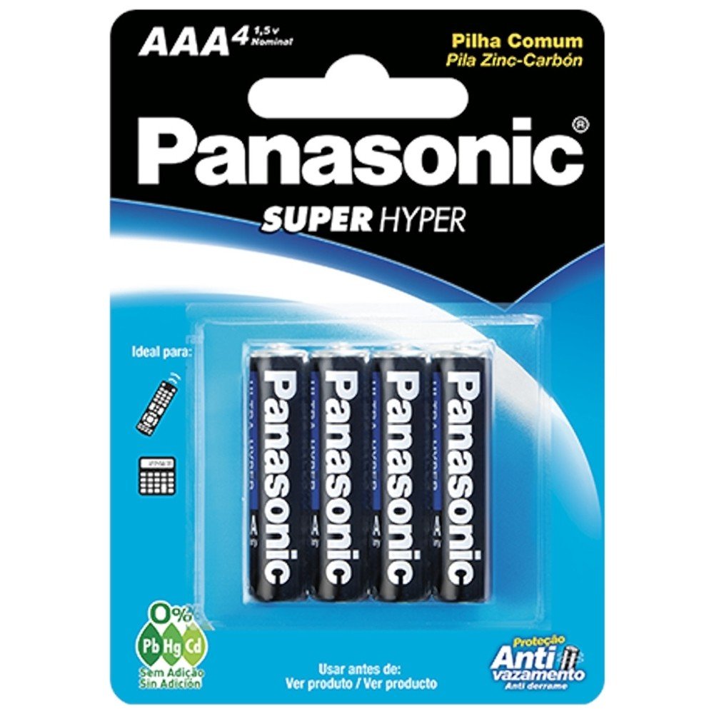 Pilha Aaa Panasonic Super Hyper Palito 4 Un