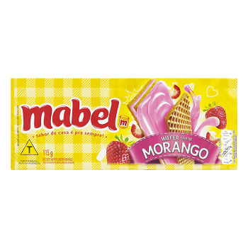 BISCOITO  WAFER MABEL MAIS 115GR MORANGO
