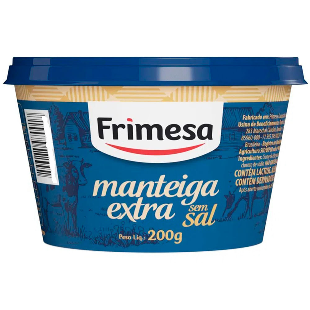 Manteiga Extra Frimesa sem Sal 200G