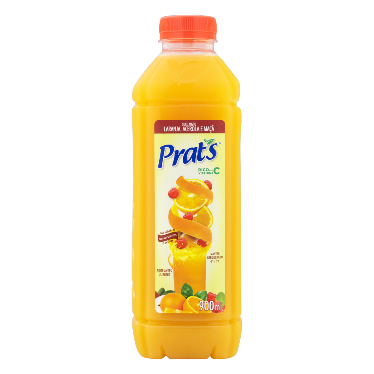 Suco Pronto Prats Laranja Acerola e Maçã Garrafa 900Ml